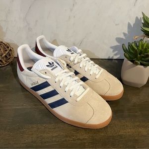 adidas Gazelle Off White / Dark Blue / Collegiate Burgundy